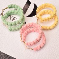 1 Pair Casual Twist Plating Stainless Steel Cotton Gold Plated Hoop Earrings main image 8