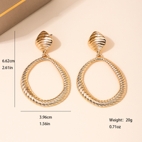 1 Pair Exaggerated Simple Style Circle Rhombus Alloy Zinc Drop Earrings main image 2