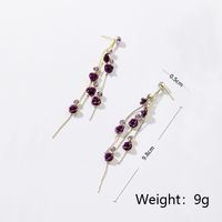 1 Pair Elegant Simple Style Flower Tassel Inlay Alloy Artificial Rhinestones Drop Earrings main image 2
