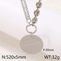 Titanium Steel 18K Gold Plated Hip-Hop Simple Style Plating Inlay Round Zircon Pendant Necklace sku image 1