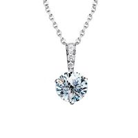 Casual Shiny Solid Color Sterling Silver Gra Plating Inlay Moissanite White Gold Plated Pendant Necklace sku image 1