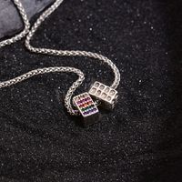 Simple Style Rectangle Copper Inlay Zircon Necklace sku image 1