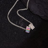 Simple Style Rectangle Copper Inlay Zircon Necklace main image 3