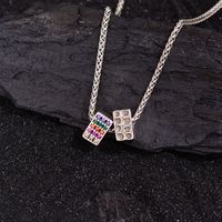 Simple Style Rectangle Copper Inlay Zircon Necklace main image 4