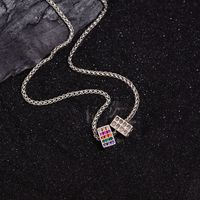Simple Style Rectangle Copper Inlay Zircon Necklace main image 5