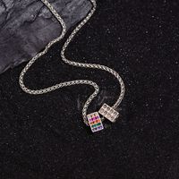 Style Simple Rectangle Le Cuivre Incruster Zircon Collier main image 5