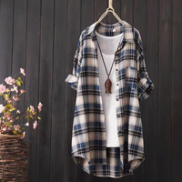 Women's Blouse Long Sleeve Blouses Casual Simple Style Plaid main image 5