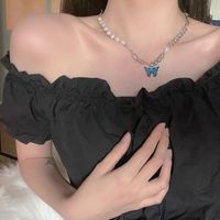 Elegante Forma De Corazón Perla De Imitación Aleación Con Cuentas Enchapado Embutido Diamantes De Imitación Perla Mujeres Collar Colgante sku image 13