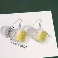 1 Pair Cute Wine Glass Resin Drop Earrings sku image 2