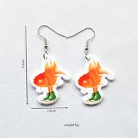 1 Pair Cute Vacation Sweet Cat Fish Arylic Metal Drop Earrings main image 6