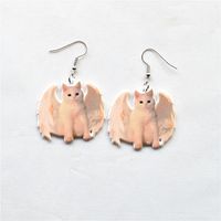 1 Paire Mignon Vacances Sucré Chat Poisson Arylique Métal Boucles D'oreilles sku image 1