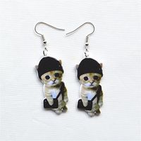 1 Pair Cute Vacation Sweet Cat Fish Arylic Metal Drop Earrings sku image 7