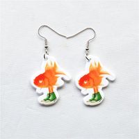 1 Pair Cute Vacation Sweet Cat Fish Arylic Metal Drop Earrings sku image 7