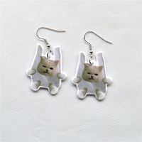 1 Pair Cute Vacation Sweet Cat Fish Arylic Metal Drop Earrings sku image 9
