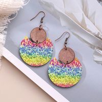 1 Pair Simple Style Rainbow Pu Leather Drop Earrings main image 1