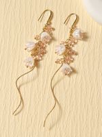 1 Pair Elegant Simple Style Flower Inlay Alloy Artificial Crystal Artificial Rhinestones Drop Earrings main image 1