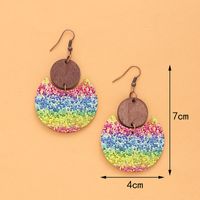 1 Pair Simple Style Rainbow Pu Leather Drop Earrings sku image 6