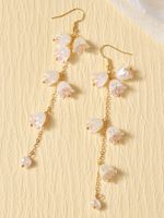 1 Pair Elegant Simple Style Flower Inlay Alloy Artificial Crystal Drop Earrings main image 2