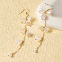 1 Pair Elegant Simple Style Flower Inlay Alloy Artificial Crystal Drop Earrings main image 3