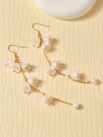 1 Pair Elegant Simple Style Flower Inlay Alloy Artificial Crystal Drop Earrings main image 1