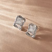 1 Pair Simple Style Korean Style Square Inlay Copper Zircon Ear Studs main image 2