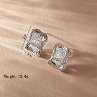 1 Pair Simple Style Korean Style Square Inlay Copper Zircon Ear Studs main image 3