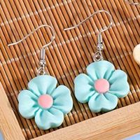 1 Pair Cute Flower Resin Drop Earrings sku image 4