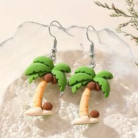 1 Pair Cute Coconut Tree Resin Drop Earrings main image 5