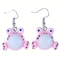 1 Pair Cute Frog Resin Drop Earrings sku image 2