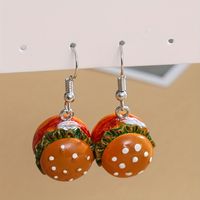 1 Pair Cute Hamburger Resin Drop Earrings sku image 1