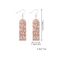 1 Pair Simple Style Heart Shape Wood Drop Earrings sku image 1