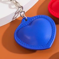 Casual Heart Shape Pu Leather Bag Pendant Keychain sku image 1