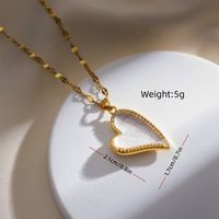 Elegant Sweet Simple Style Heart Shape Copper Enamel Plating Inlay Zircon 18k Gold Plated Pendant Necklace main image 2
