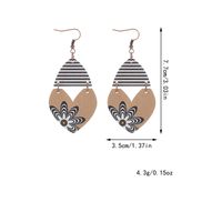 1 Pair Simple Style Heart Shape Wood Drop Earrings sku image 1