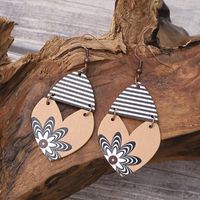 1 Pair Simple Style Heart Shape Wood Drop Earrings main image 3