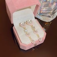 1 Pair Fashion Heart Shape Butterfly Bow Knot Inlay Imitation Pearl Alloy Rhinestones Earrings sku image 293
