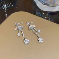 1 Pair Fashion Heart Shape Butterfly Bow Knot Inlay Imitation Pearl Alloy Rhinestones Earrings sku image 232