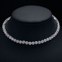 Élégant Dame Couleur Unie Plaqué Argent Zircon Alliage De Gros Collier sku image 1