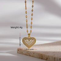 Ig Style Simple Style Devil's Eye Heart Shape Copper Plating Hollow Out Inlay Zircon 18k Gold Plated Pendant Necklace main image 4