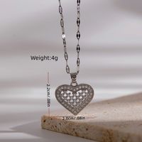 Ig Style Simple Style Devil's Eye Heart Shape Copper Plating Hollow Out Inlay Zircon 18k Gold Plated Pendant Necklace main image 5