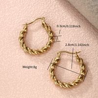 1 Pair Simple Style Round Plating Inlay 304 Stainless Steel Artificial Pearls 18K Gold Plated Earrings sku image 2