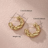 1 Pair Simple Style Round Plating Inlay 304 Stainless Steel Artificial Pearls 18K Gold Plated Earrings sku image 4