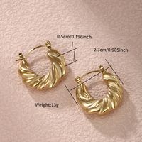 1 Pair Simple Style Round Plating Inlay 304 Stainless Steel Artificial Pearls 18K Gold Plated Earrings sku image 4