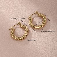 1 Pair Simple Style Round Plating Inlay 304 Stainless Steel Artificial Pearls 18K Gold Plated Earrings sku image 3