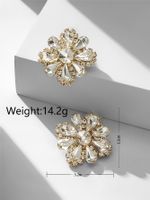 1 Par Elegante Estilo Simple Flor Embutido Aleación Diamantes De Imitación Artificiales Pendientes main image 2