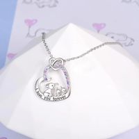 Cute Sweet Heart Shape Alloy Plating Inlay Rhinestones Gold Plated Silver Plated Women's Necklace main image 5