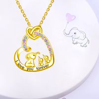 Cute Sweet Heart Shape Alloy Plating Inlay Rhinestones Gold Plated Silver Plated Women's Necklace main image 4