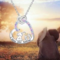 Cute Sweet Heart Shape Alloy Plating Inlay Rhinestones Gold Plated Silver Plated Women's Necklace main image 1