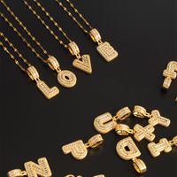 Stainless Steel 18K Gold Plated Hip-Hop Simple Style Plating Inlay Letter Zircon Pendant Necklace main image 1