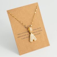 Stainless Steel 18K Gold Plated Hip-Hop Simple Style Plating Inlay Letter Zircon Pendant Necklace main image 6